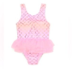 🌱🦢4 FOR $15!🦢🌱 
Pink Mermaid Scale Swimsuit with Tulle Skirt